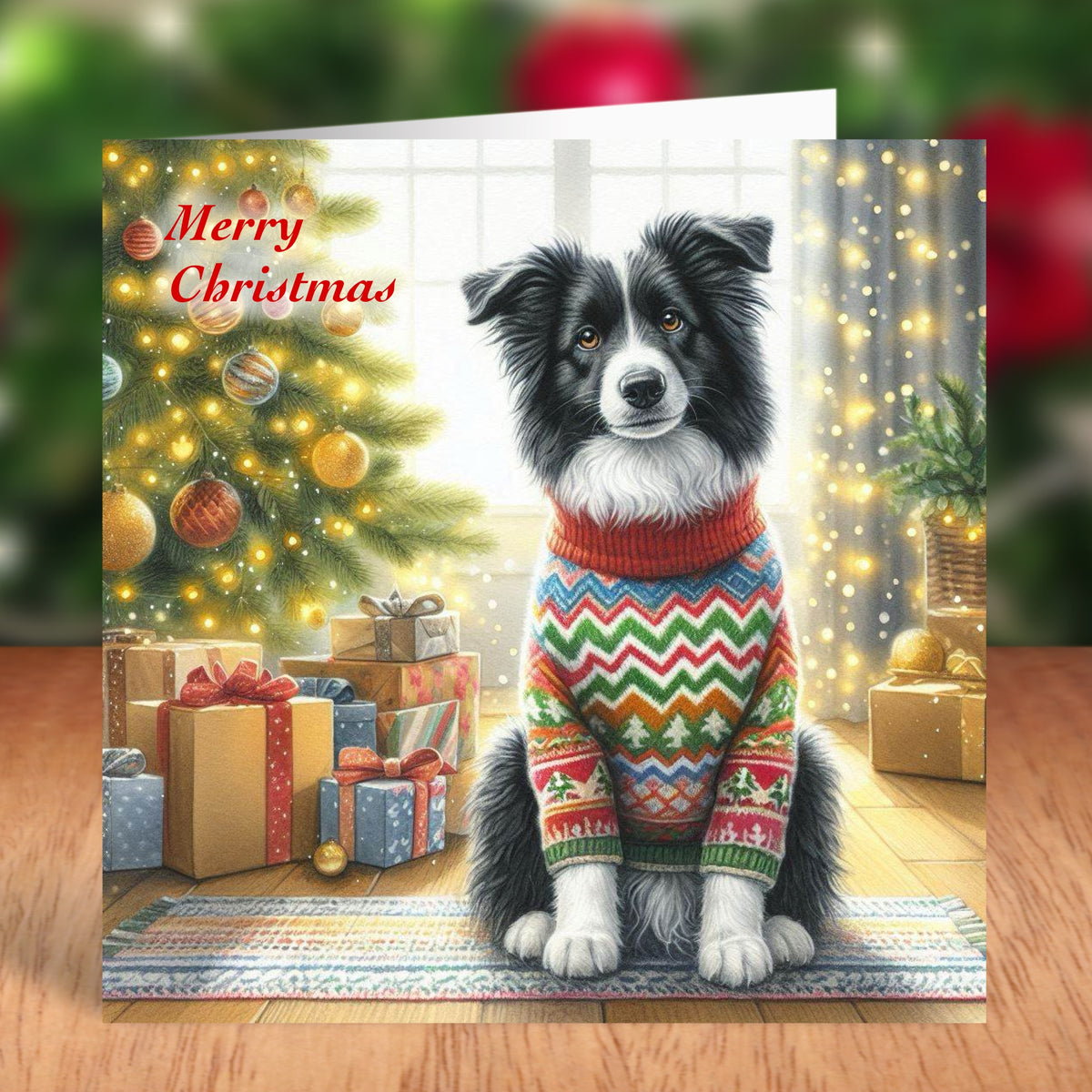 Border Collie - Christmas Card