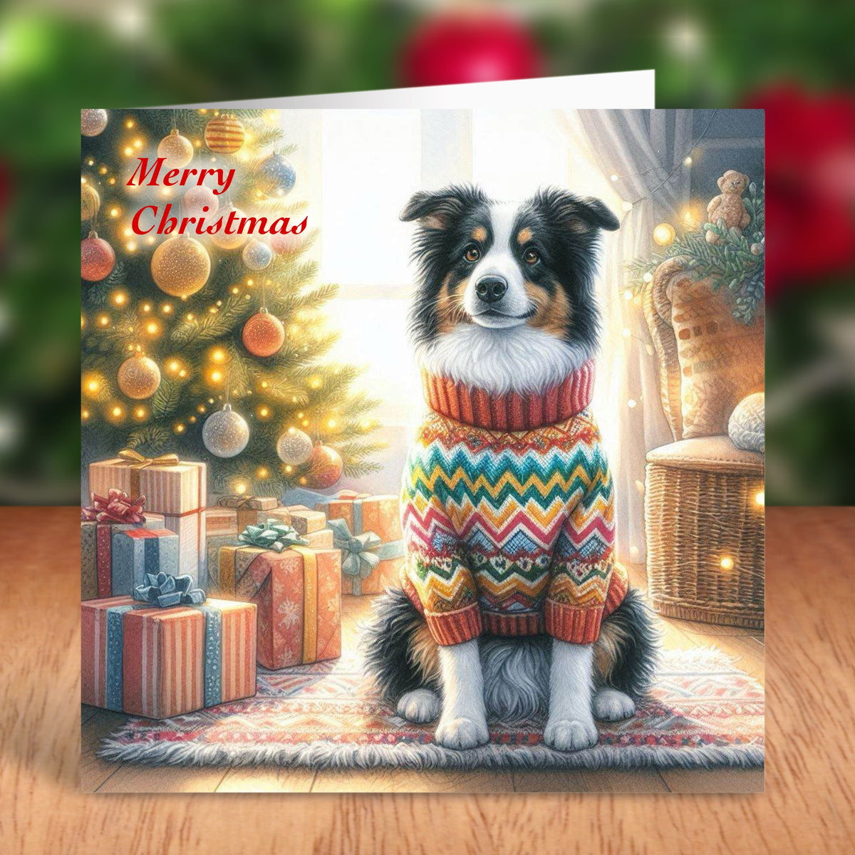 Border Collie - Christmas Card