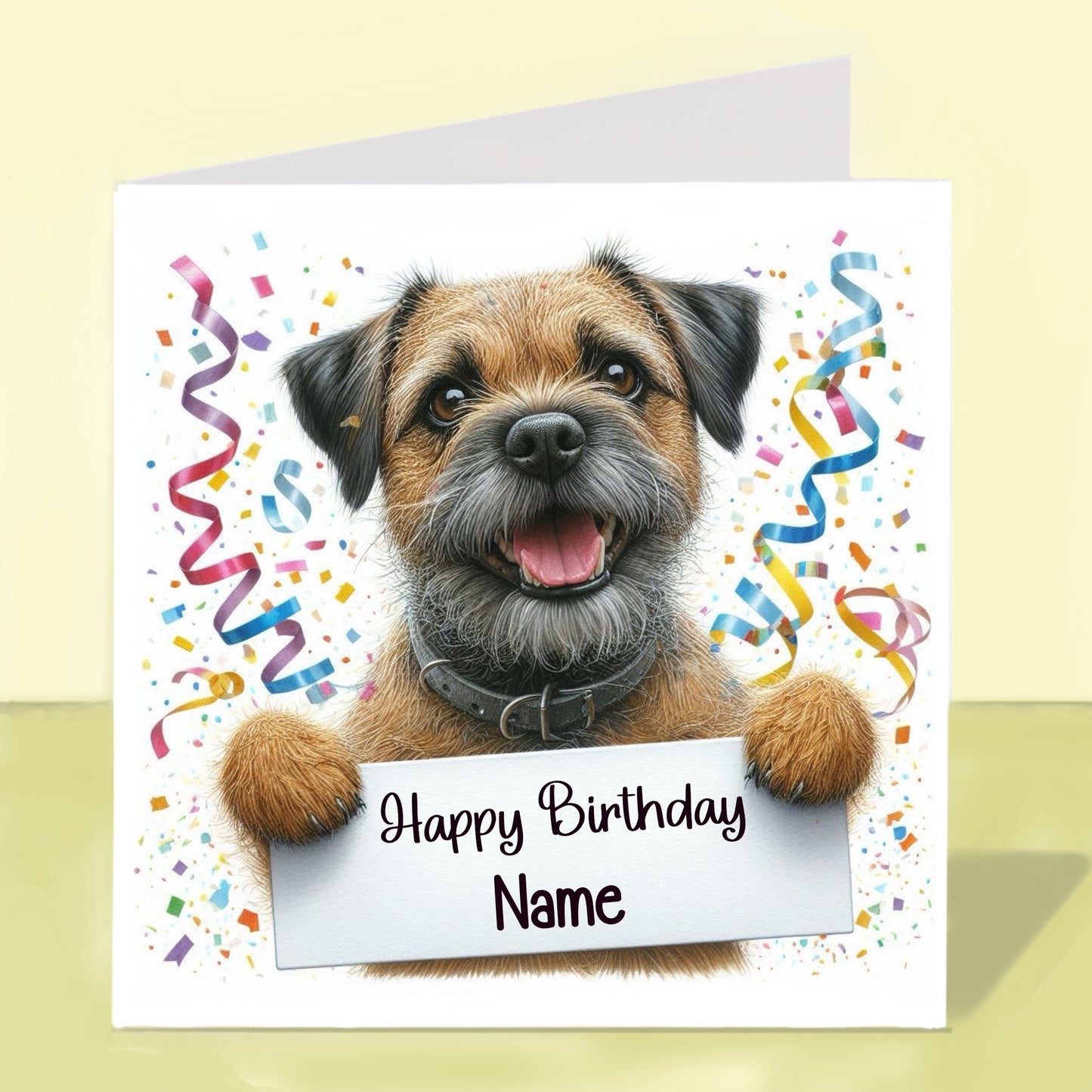Border Terrier Birthday Card - Personalised
