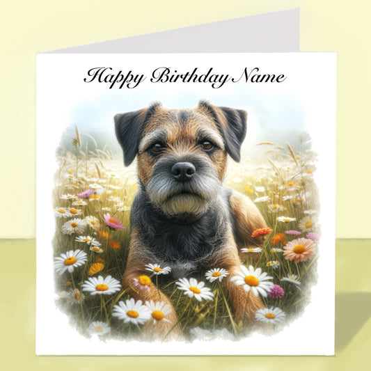 Border Terrier Birthday Card - Personalised