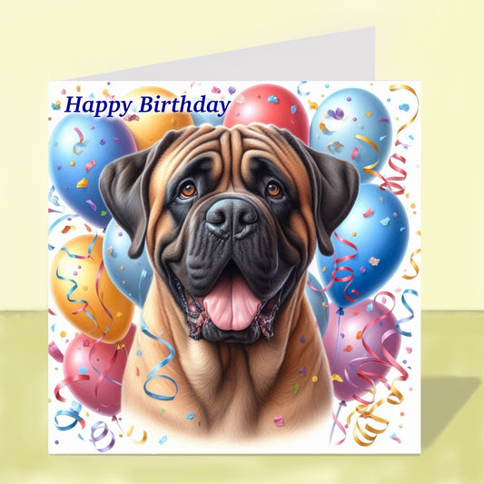 Bull Mastiff - Birthday Card