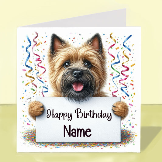 Cairn Terrier Birthday Card - Personalised