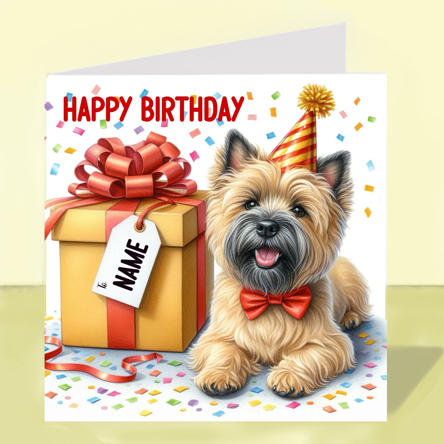 Cairn Terrier Birthday Card - Personalised