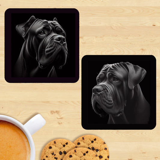 Cane Corso - Black & White Coasters (Set of 2)