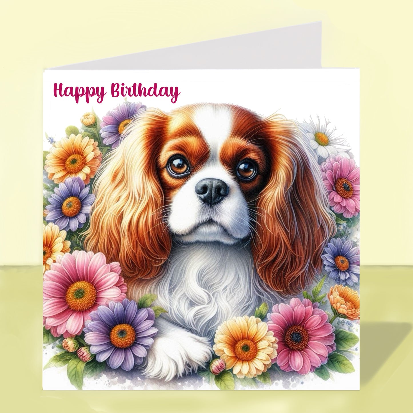 Cavalier King Charles Spaniel - Birthday Card