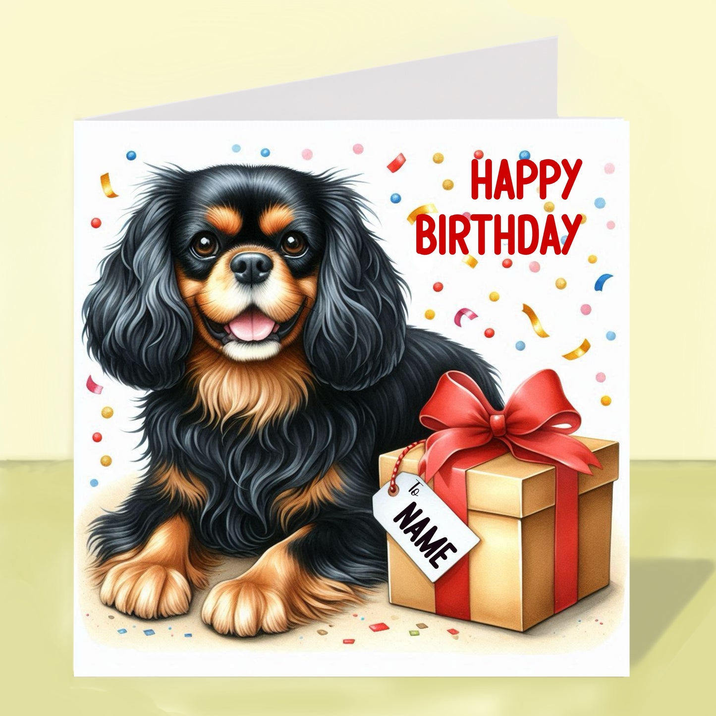 Cavalier King Charles Spaniel Birthday Card - Personalised