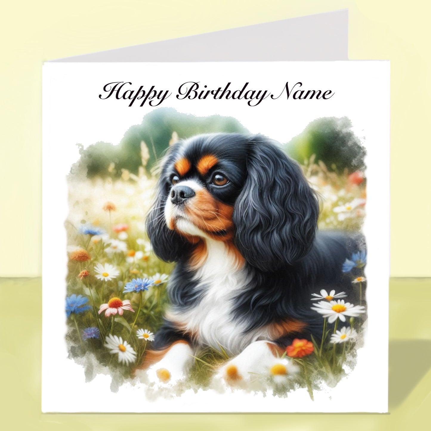 Cavalier King Charles Spaniel Birthday Card - Personalised