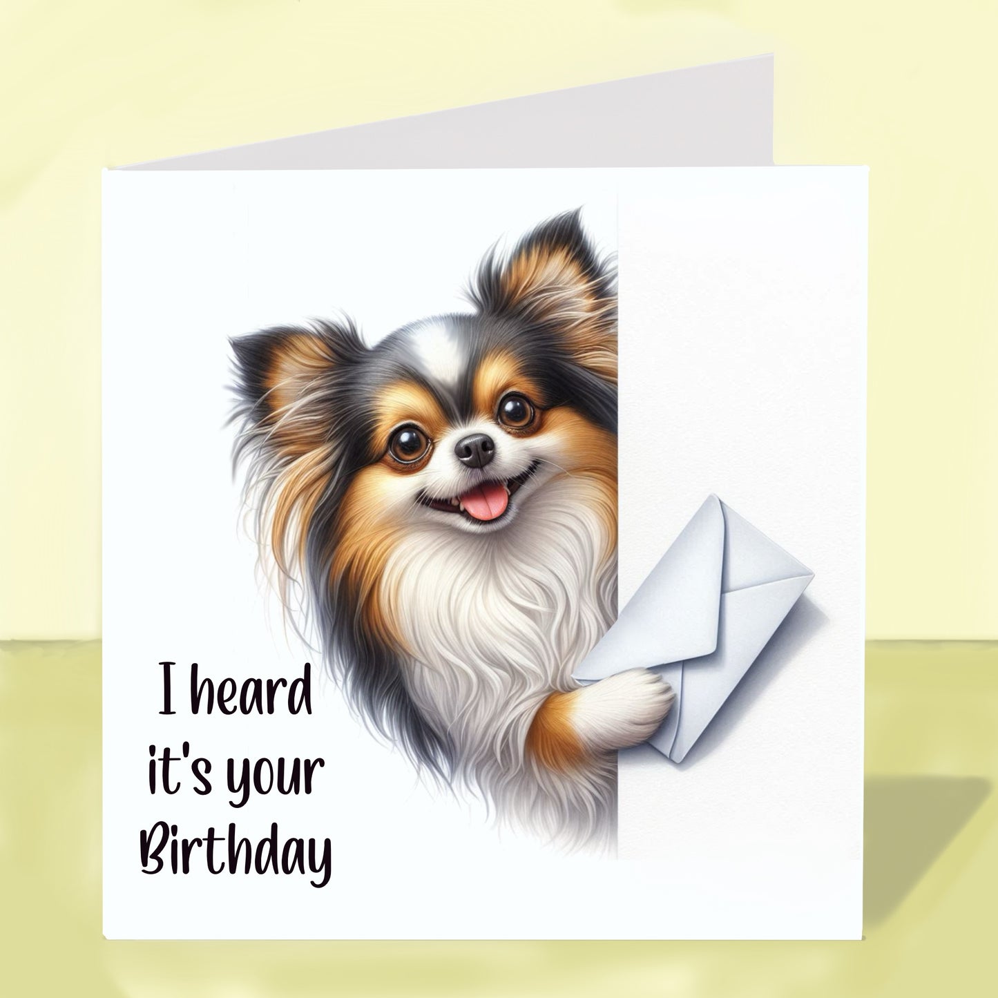 Longhaired Chihuahua - Birthday Card