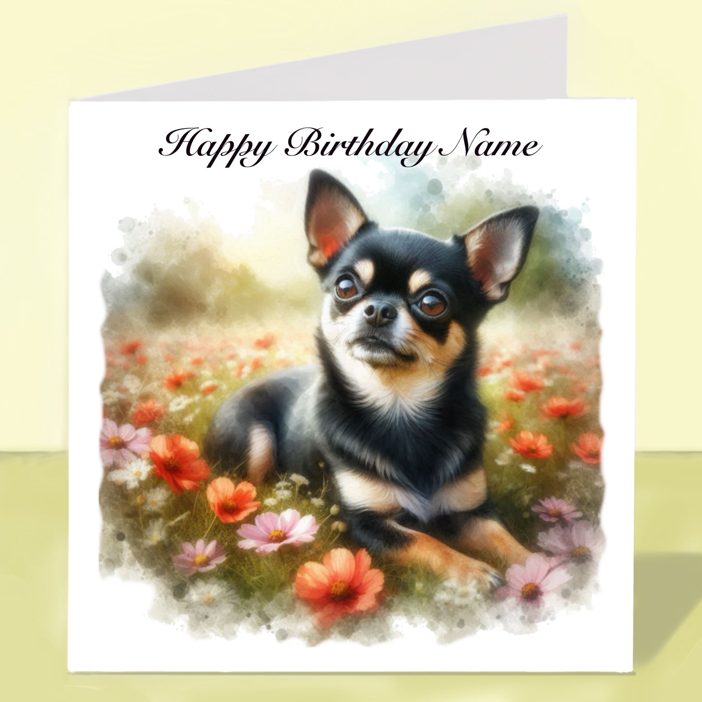 Shorthaired Chihuahua Birthday Card - Personalised