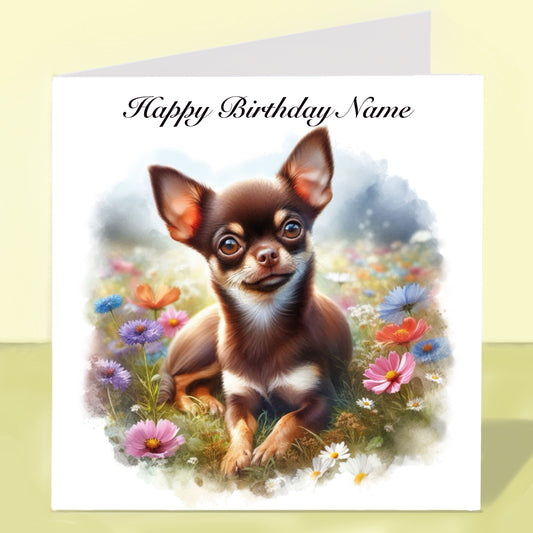 Shorthaired Chihuahua Birthday Card - Personalised