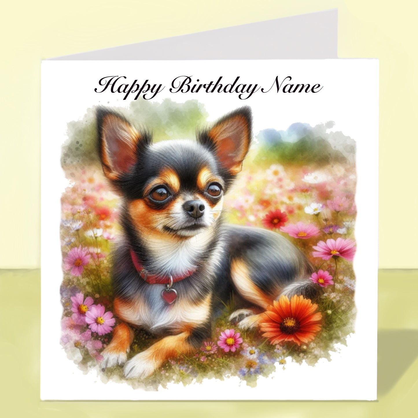 Shorthaired Chihuahua Birthday Card - Personalised