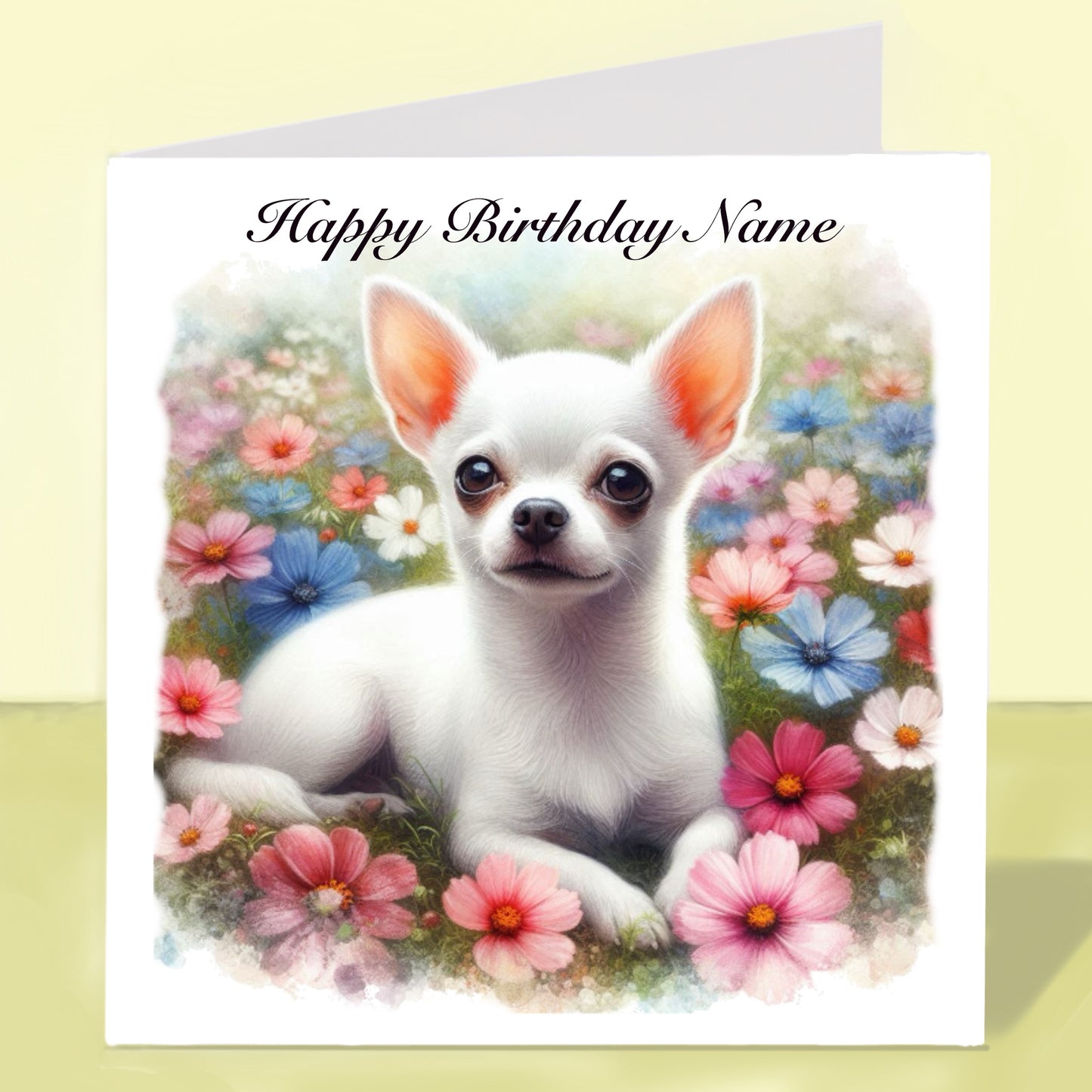 Shorthaired Chihuahua Birthday Card - Personalised
