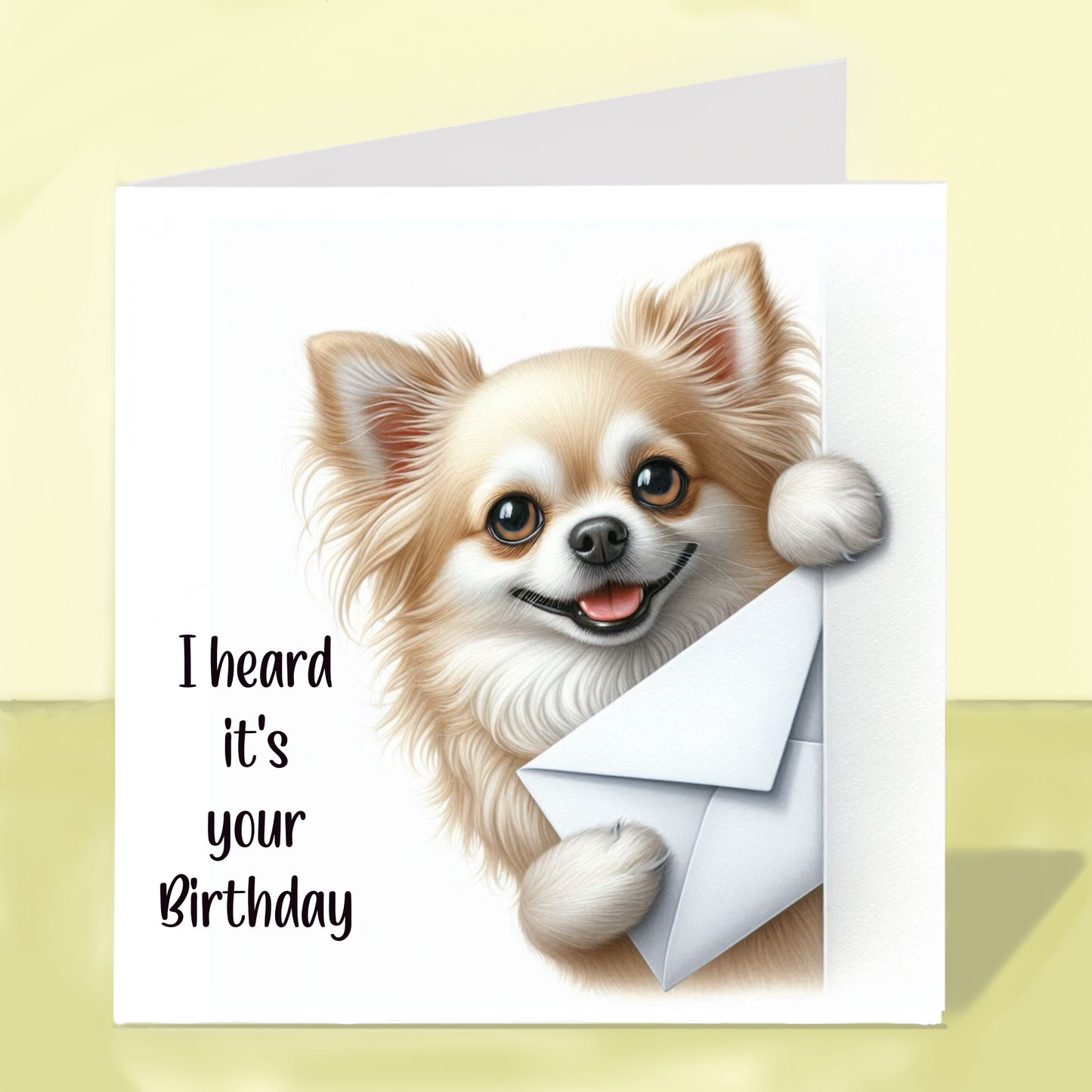 Longhaired Chihuahua - Birthday Card