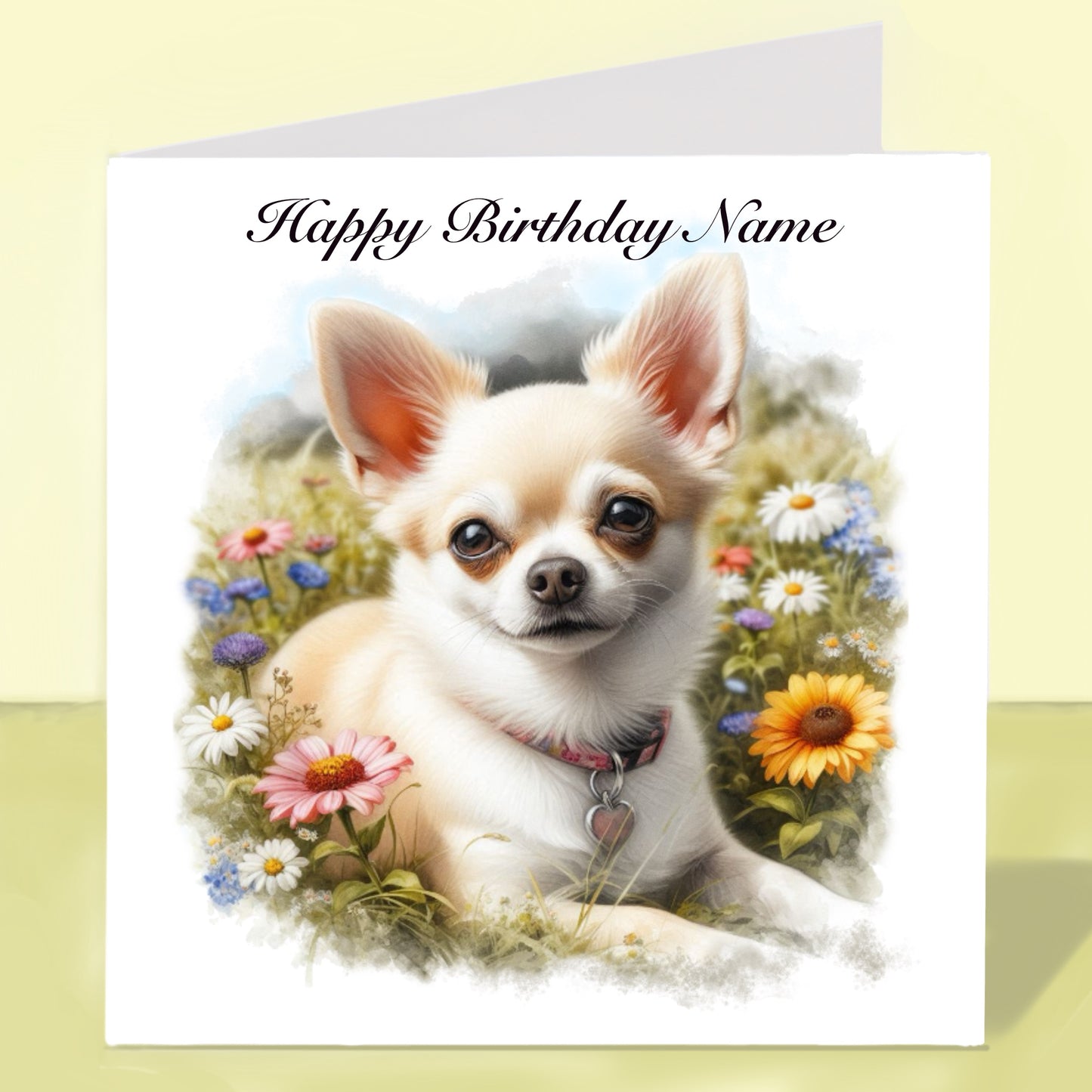 Shorthaired Chihuahua Birthday Card - Personalised