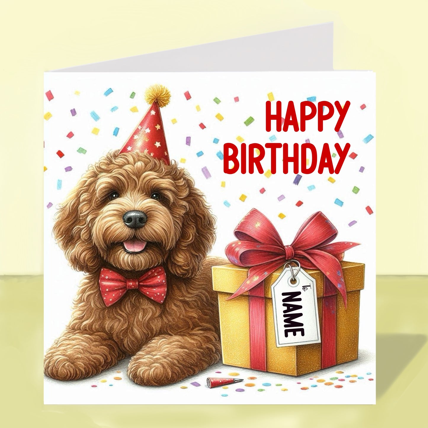 Cockapoo Birthday Card - Personalised