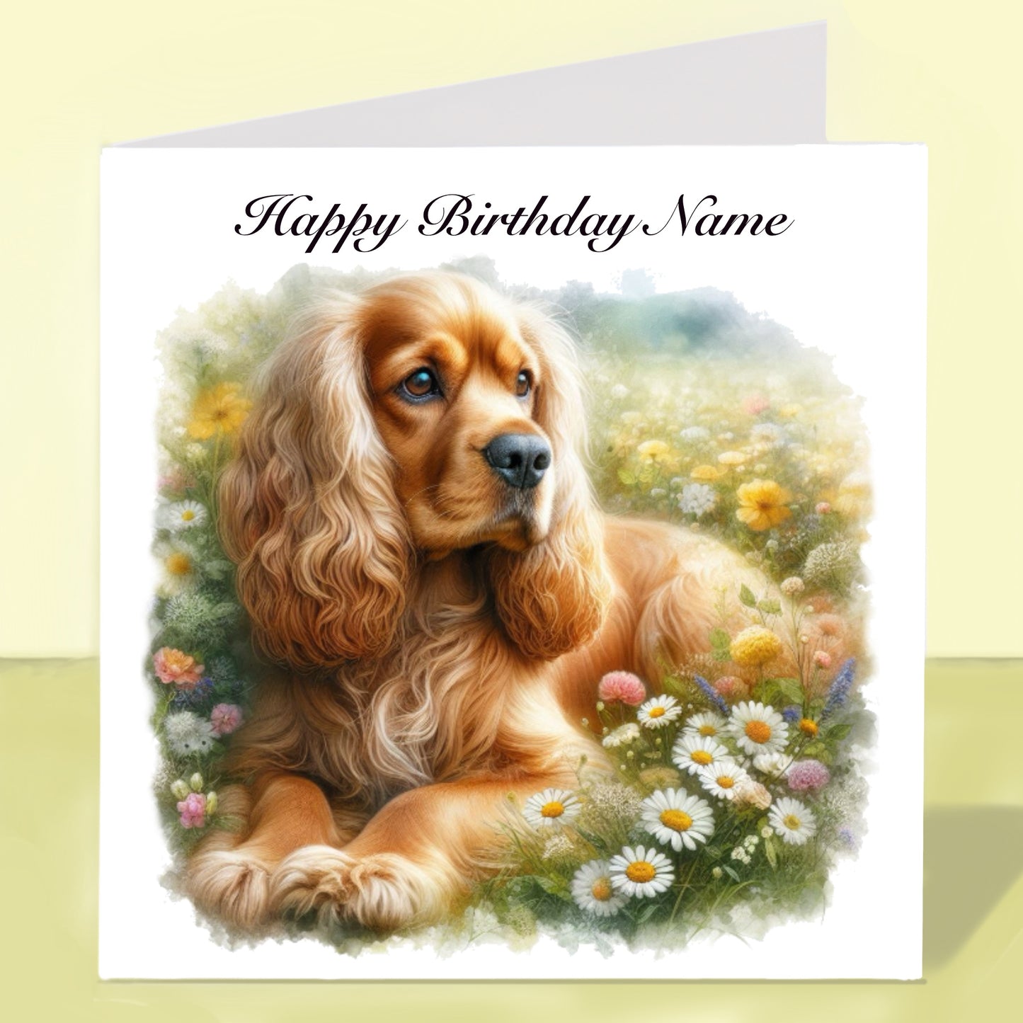 Cocker Spaniel Birthday Card - Personalised