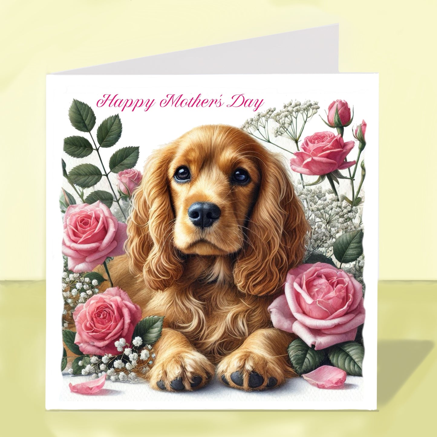 Cocker Spaniel Mother's Day Card (Various Colours)