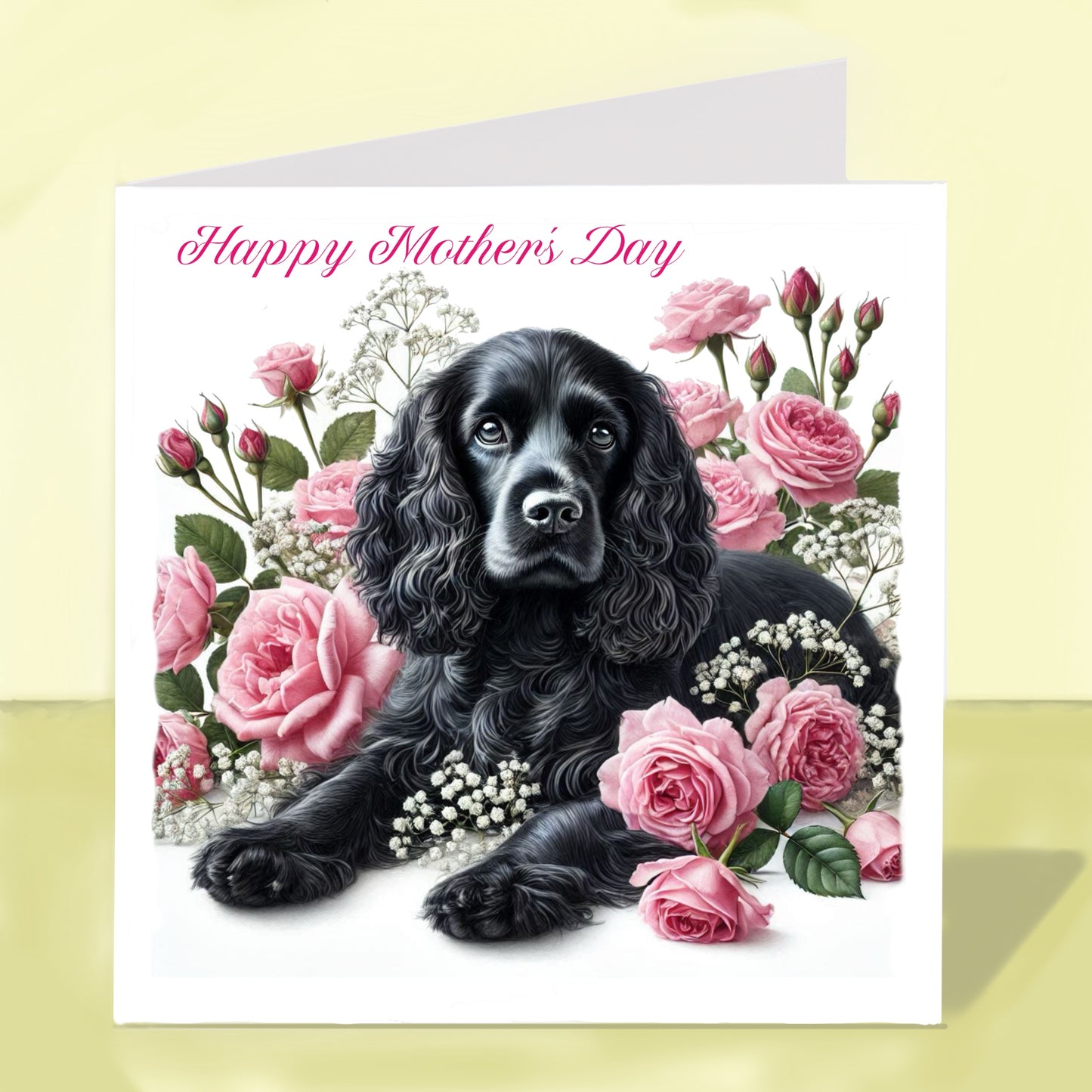 Cocker Spaniel Mother's Day Card (Various Colours)
