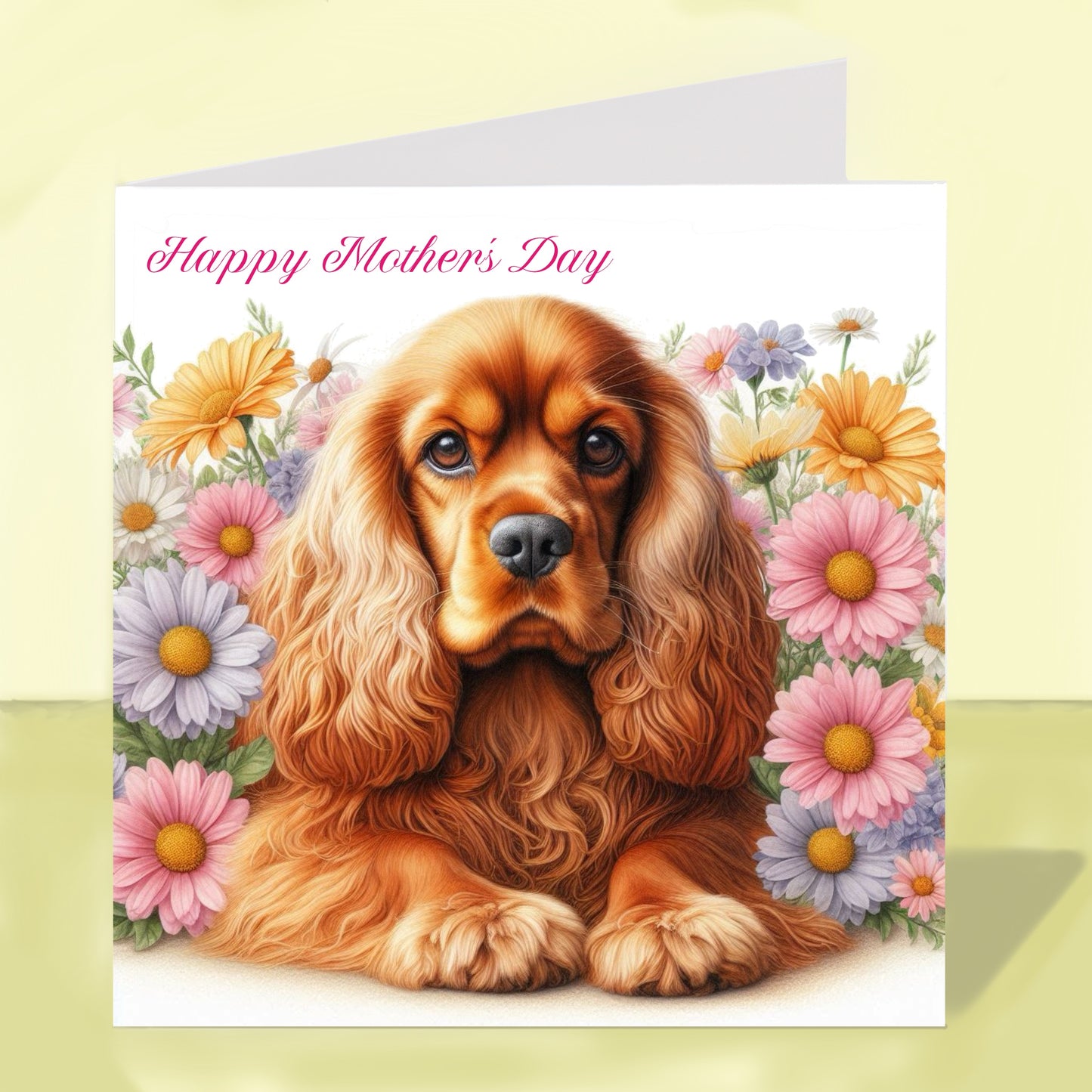 Cocker Spaniel Mother's Day Card (Various Colours)
