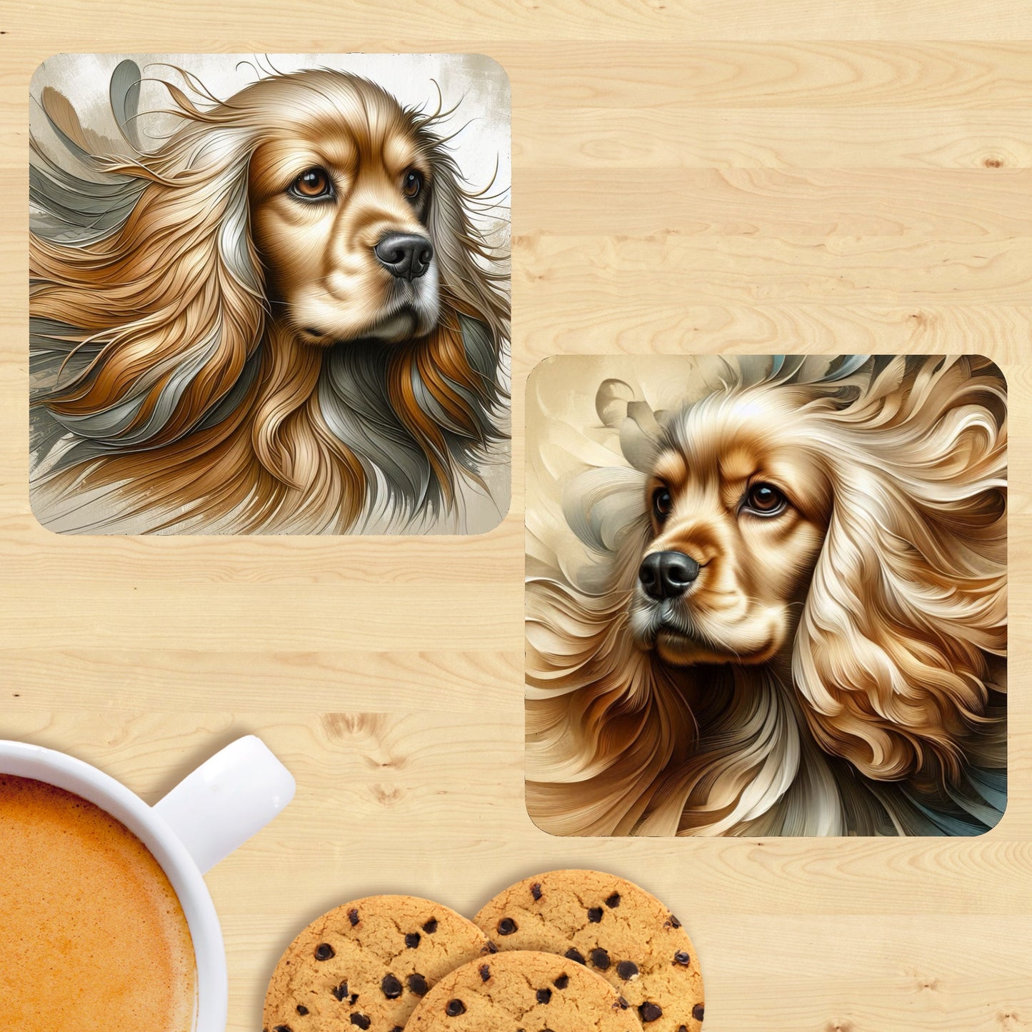 Cocker Spaniel - Soft Realism Coasters (Set of 2)