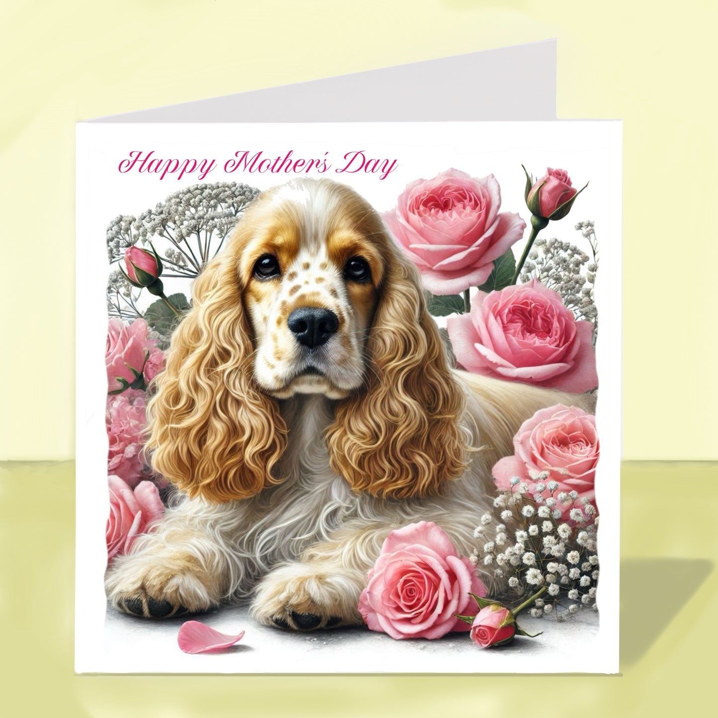 Cocker Spaniel Mother's Day Card (Various Colours)