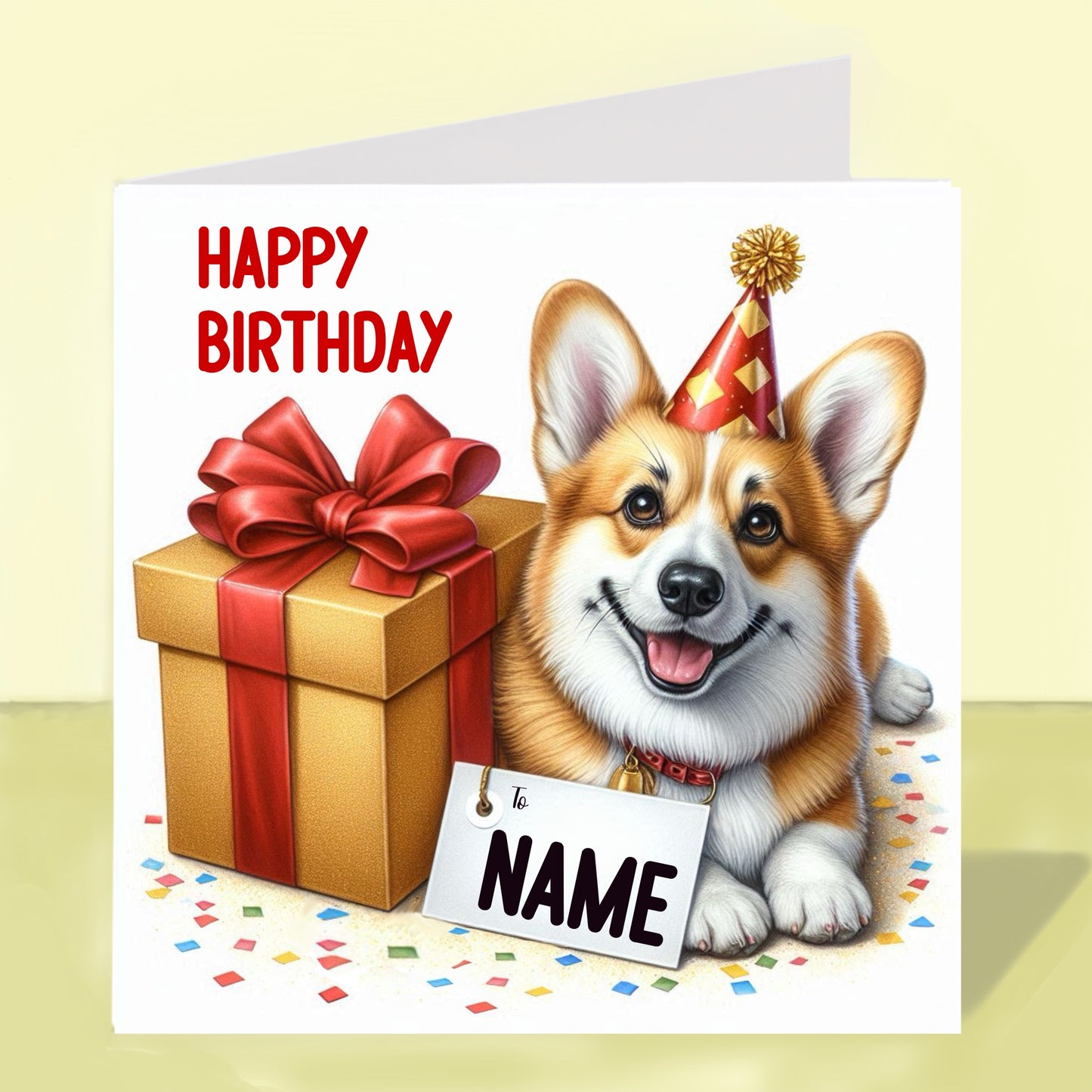 Corgi Birthday Card - Personalised