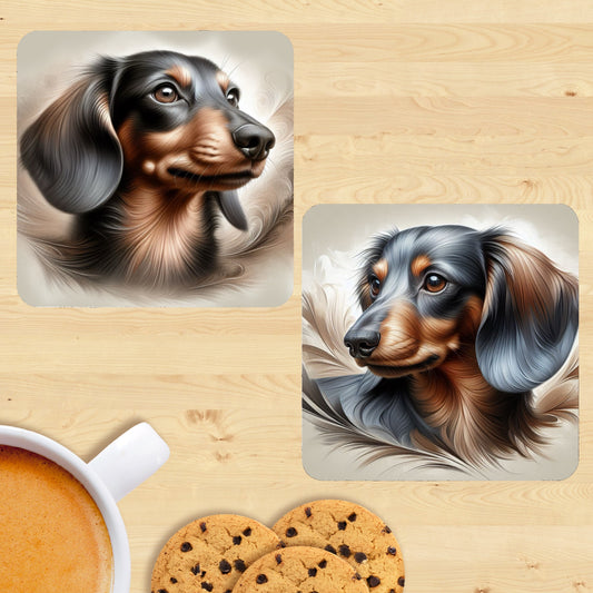 Shorthaired Dachshund - Soft Realism Coasters (Set of 2)