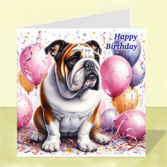 English Bulldog Birthday Card