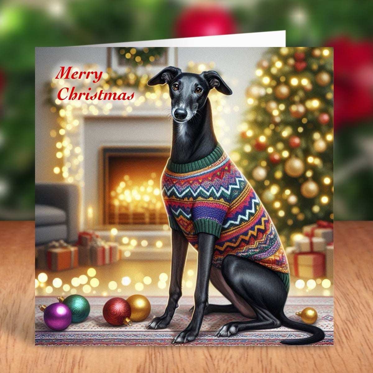 Greyhound - Christmas Card