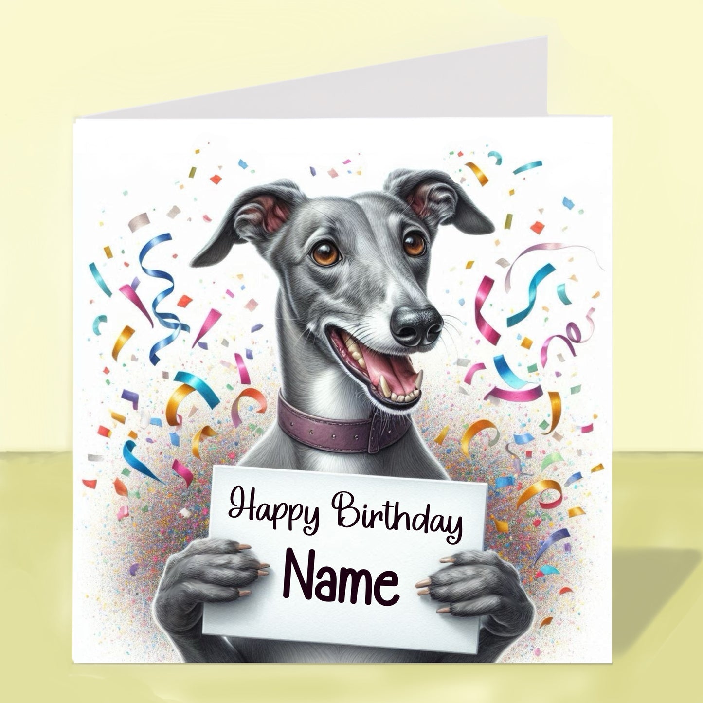 Greyhound Birthday Card - Personalised