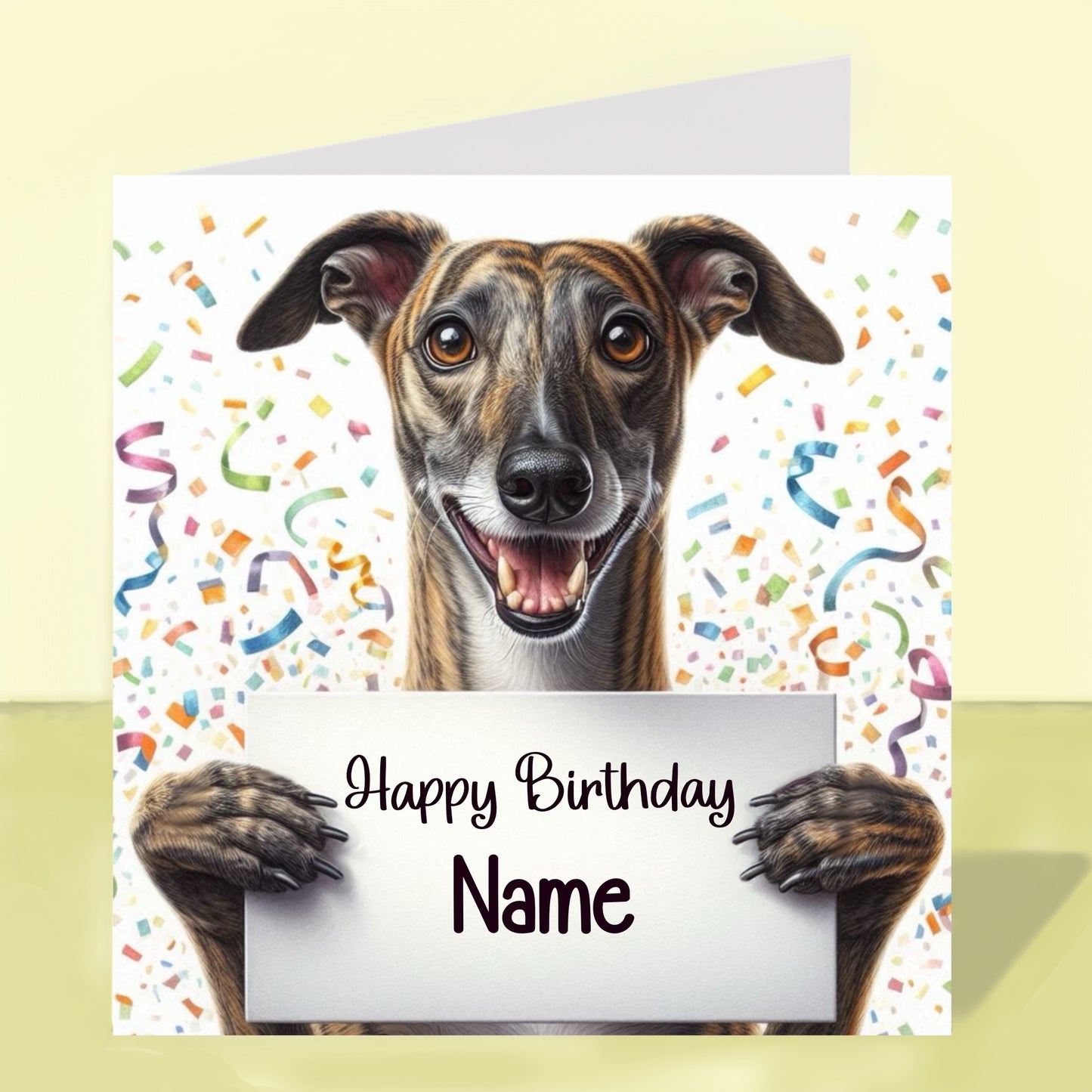 Greyhound Birthday Card - Personalised