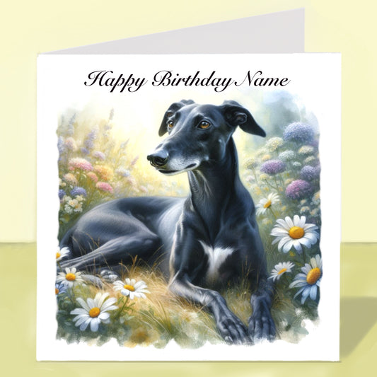 Greyhound Birthday Card - Personalised