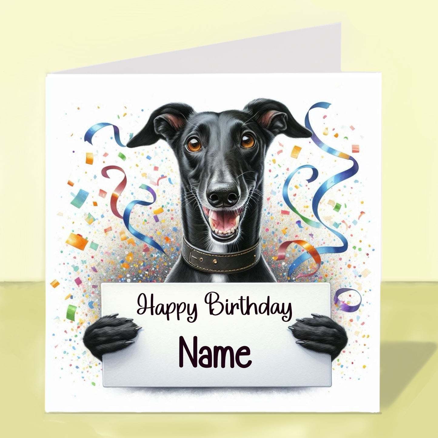 Greyhound Birthday Card - Personalised