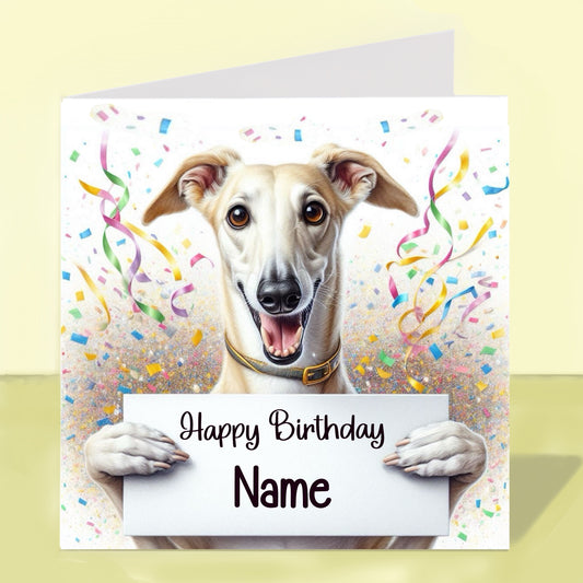 Greyhound Birthday Card - Personalised