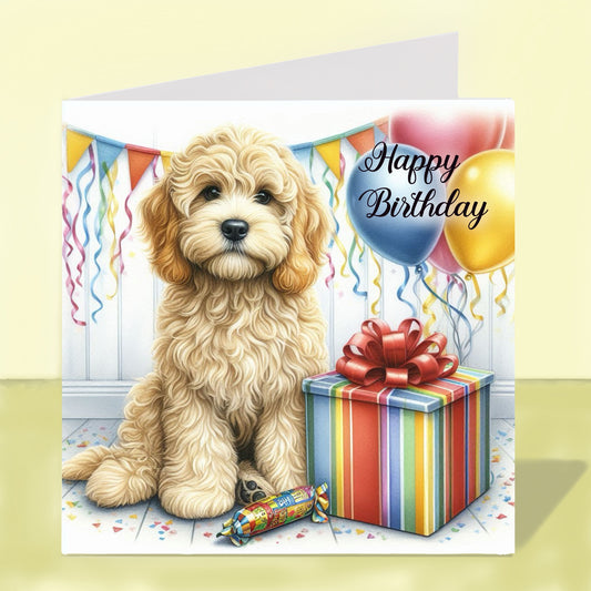 Cockapoo Birthday Card (Various Colours)