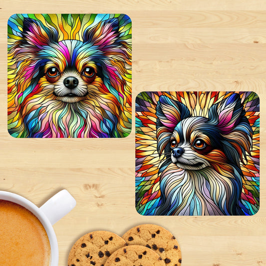 Chihuahua - Stained Glass Effect Coaster (Set of 2)