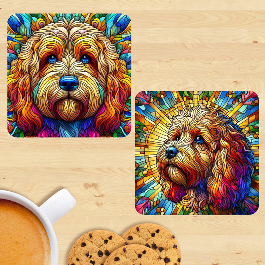 Cockapoo - Stained Glass Effect Coasters (Set of 2)