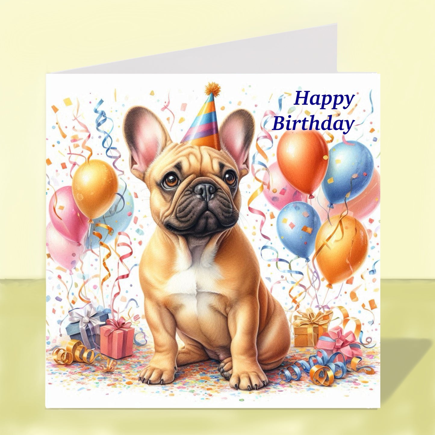 French Bulldog Birthday Card (Various Colours)