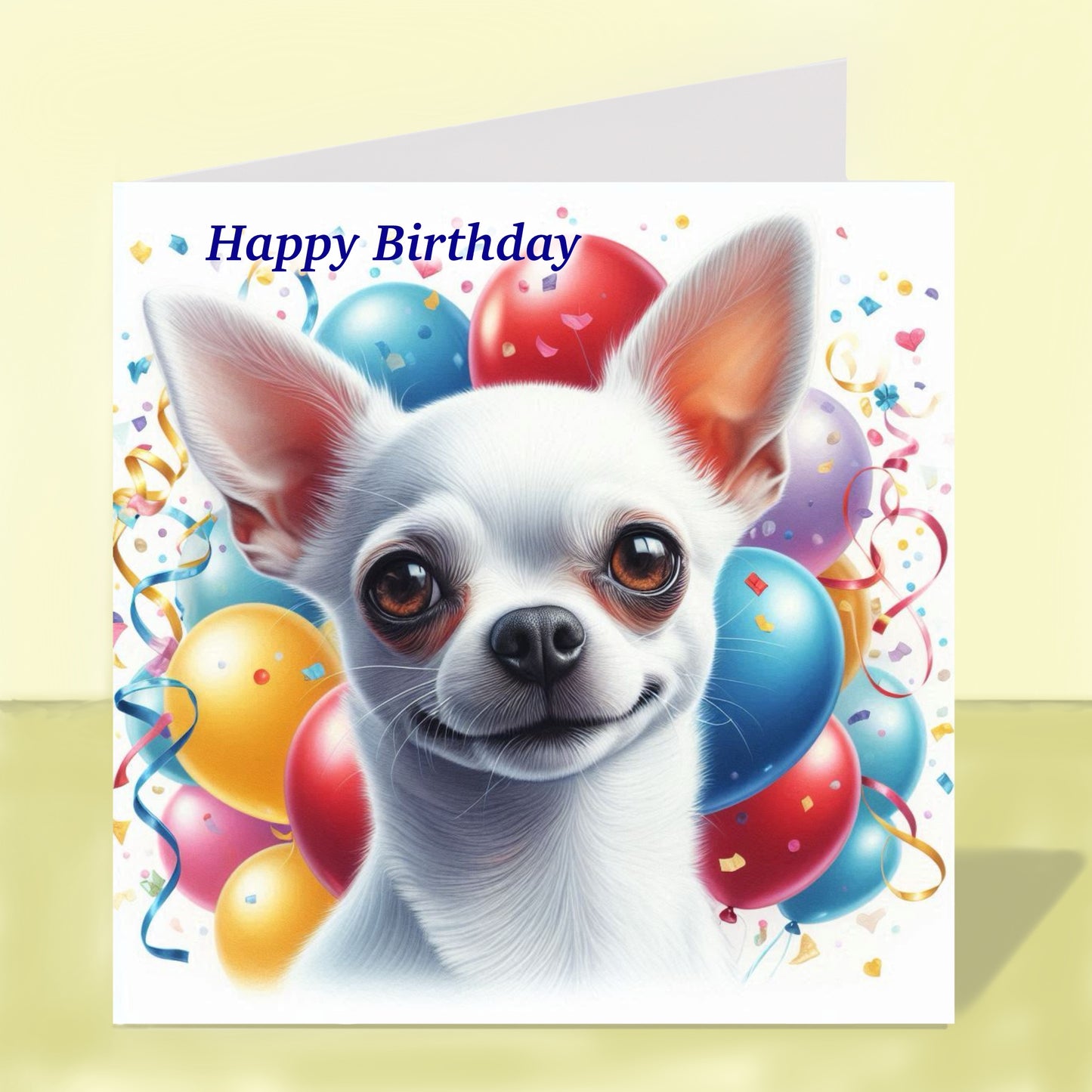 Chihuahua Shorthaired Birthday Card (Various Colours)