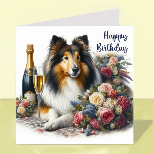 Rough Collie - Birthday Card