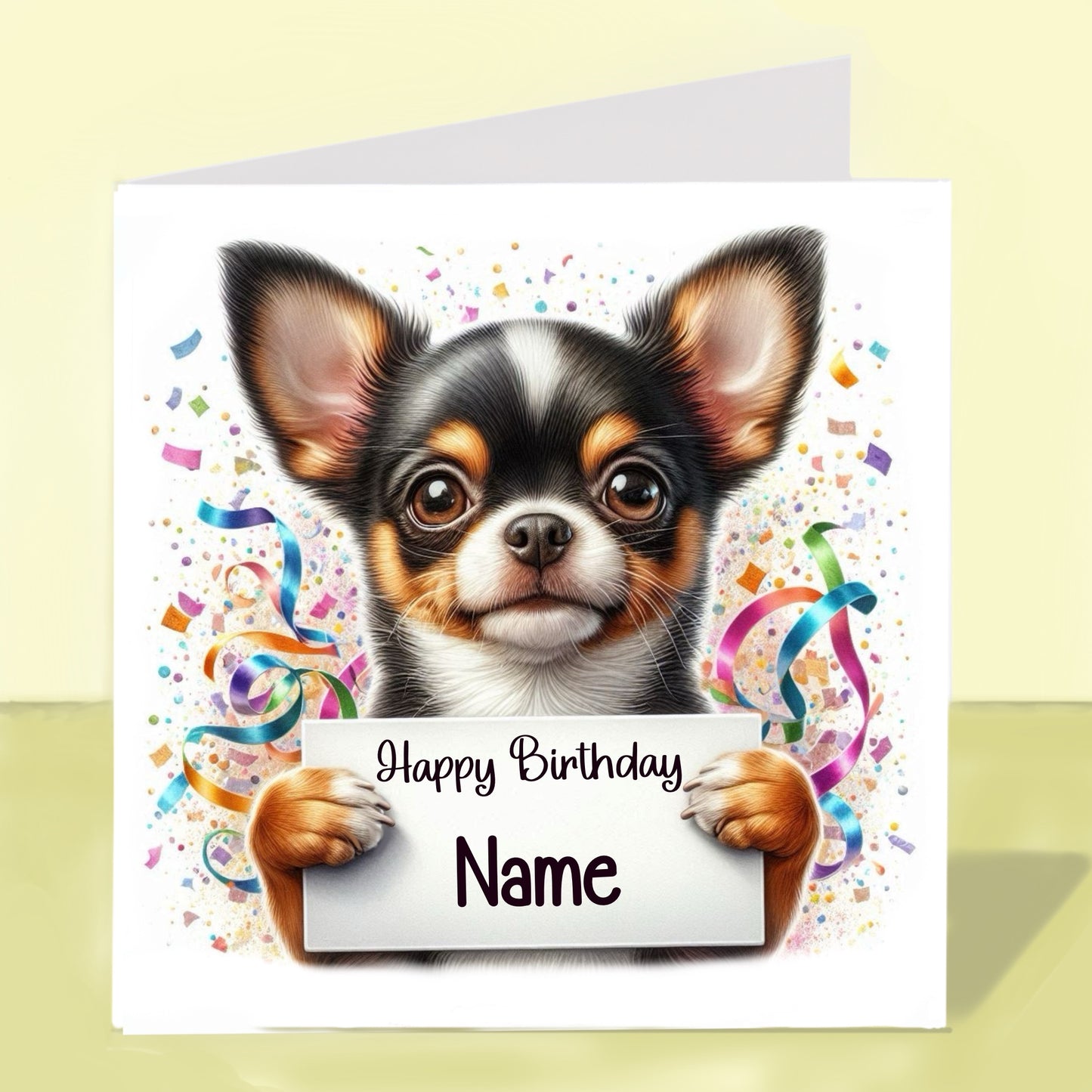 Shorthaired Chihuahua Birthday Card - Personalised