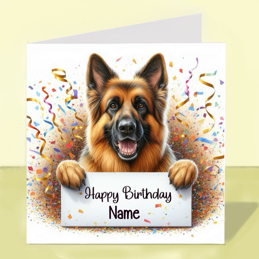 German Shepherd Birthday Card - Personalised