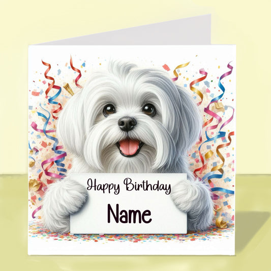 Maltese Birthday Card - Personalised