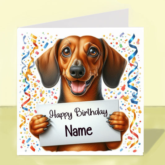 Dachshund Birthday Card - Personalised