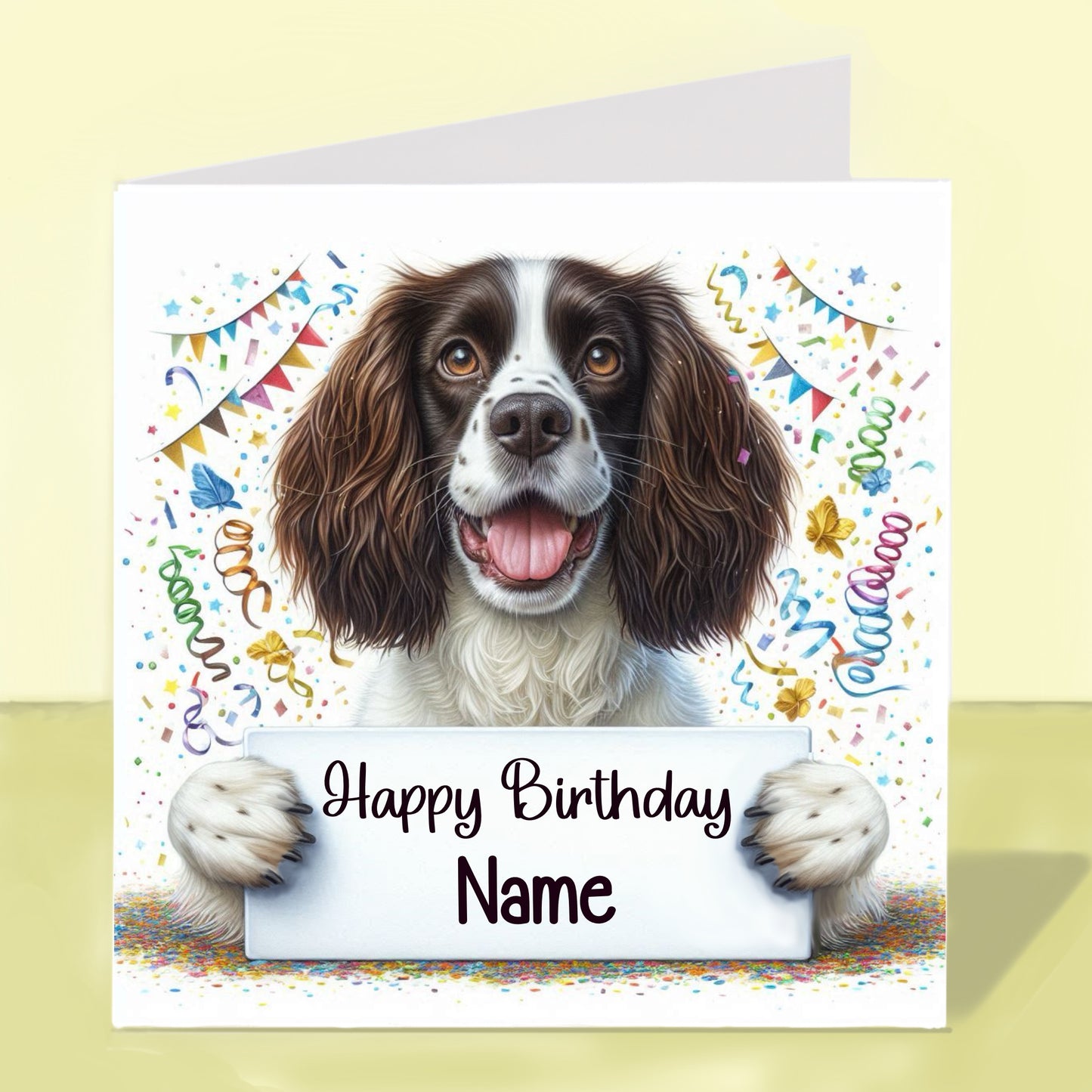 Springer Spaniel Birthday Card - Personalised