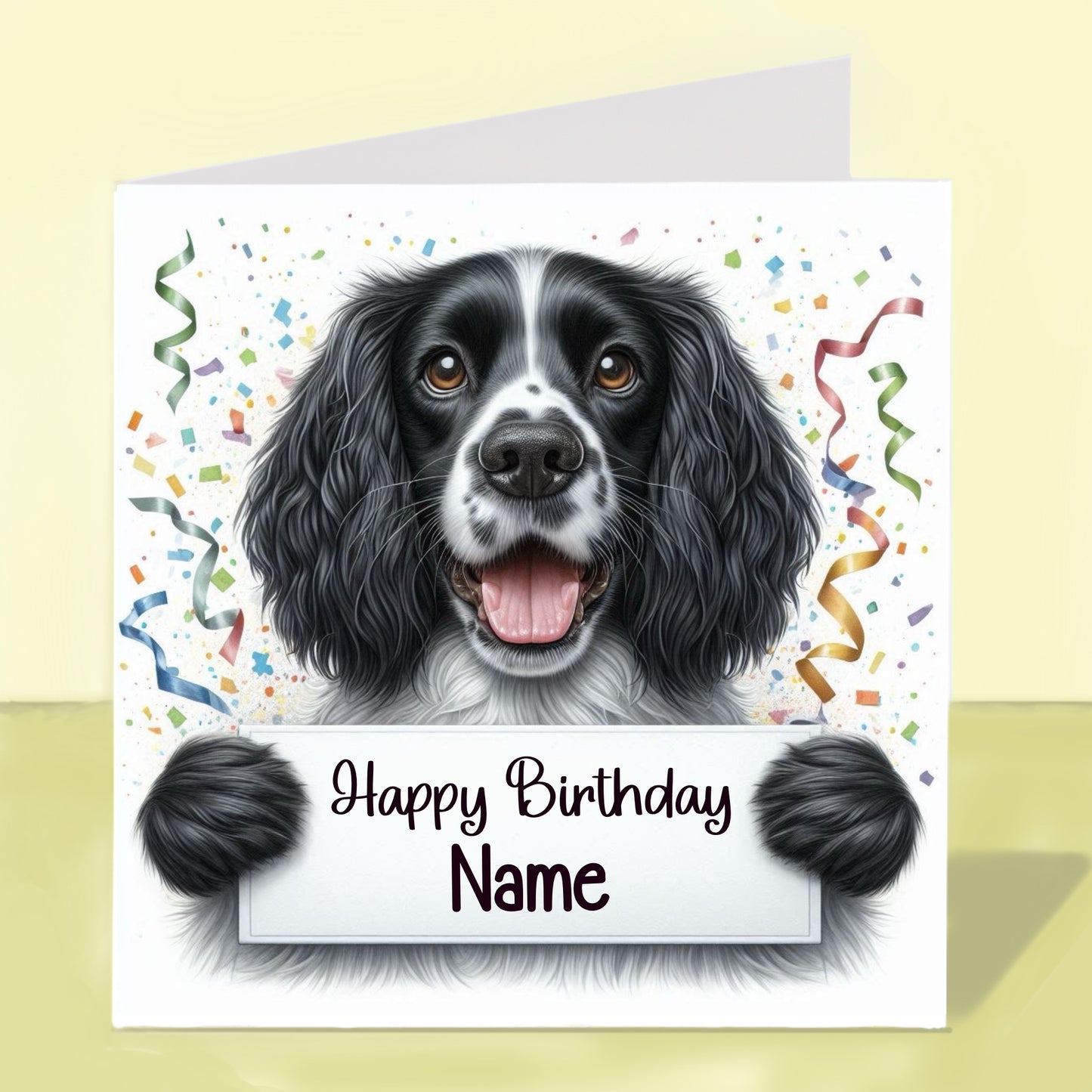 Springer Spaniel Birthday Card - Personalised