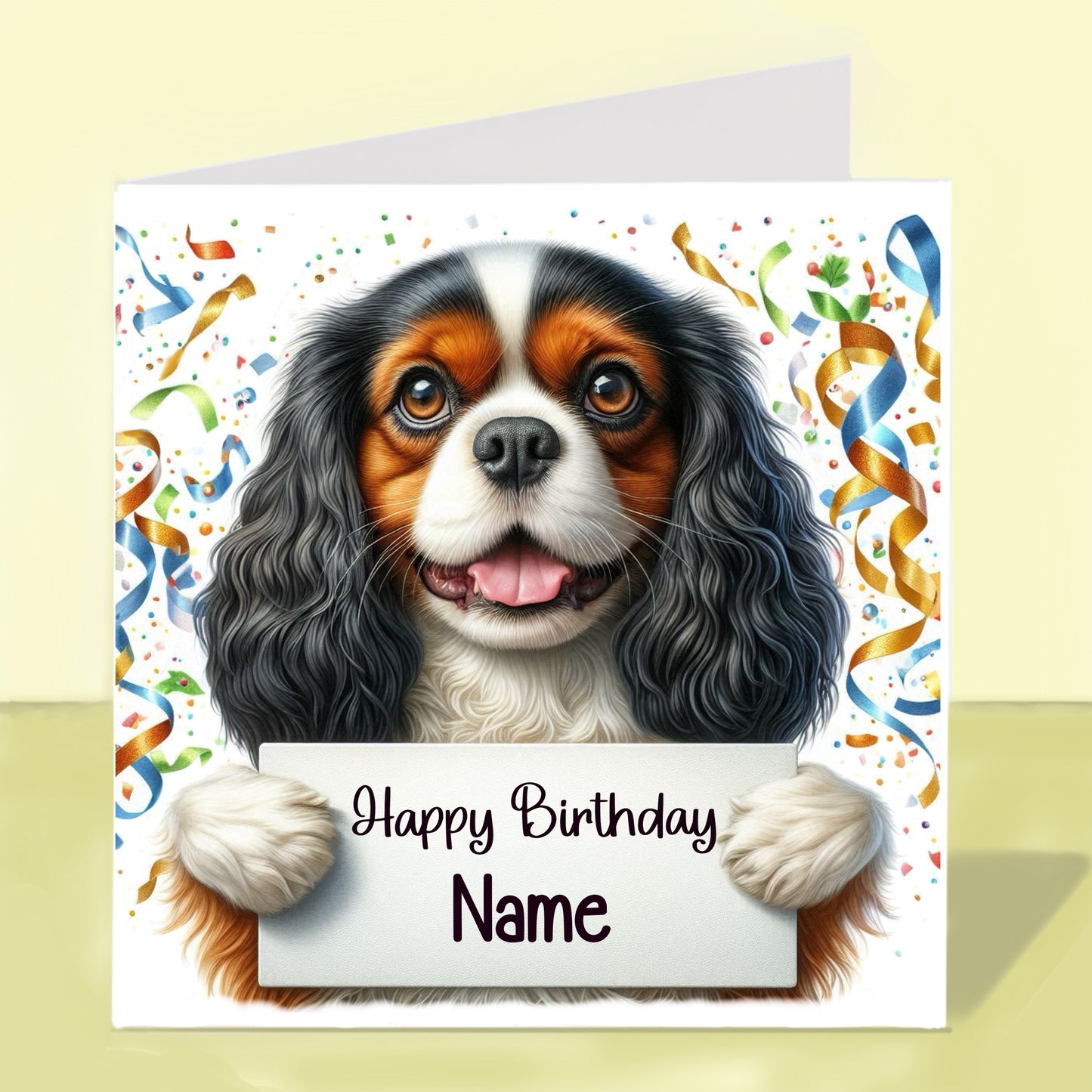 Cavalier King Charles Spaniel Birthday Card - Personalised