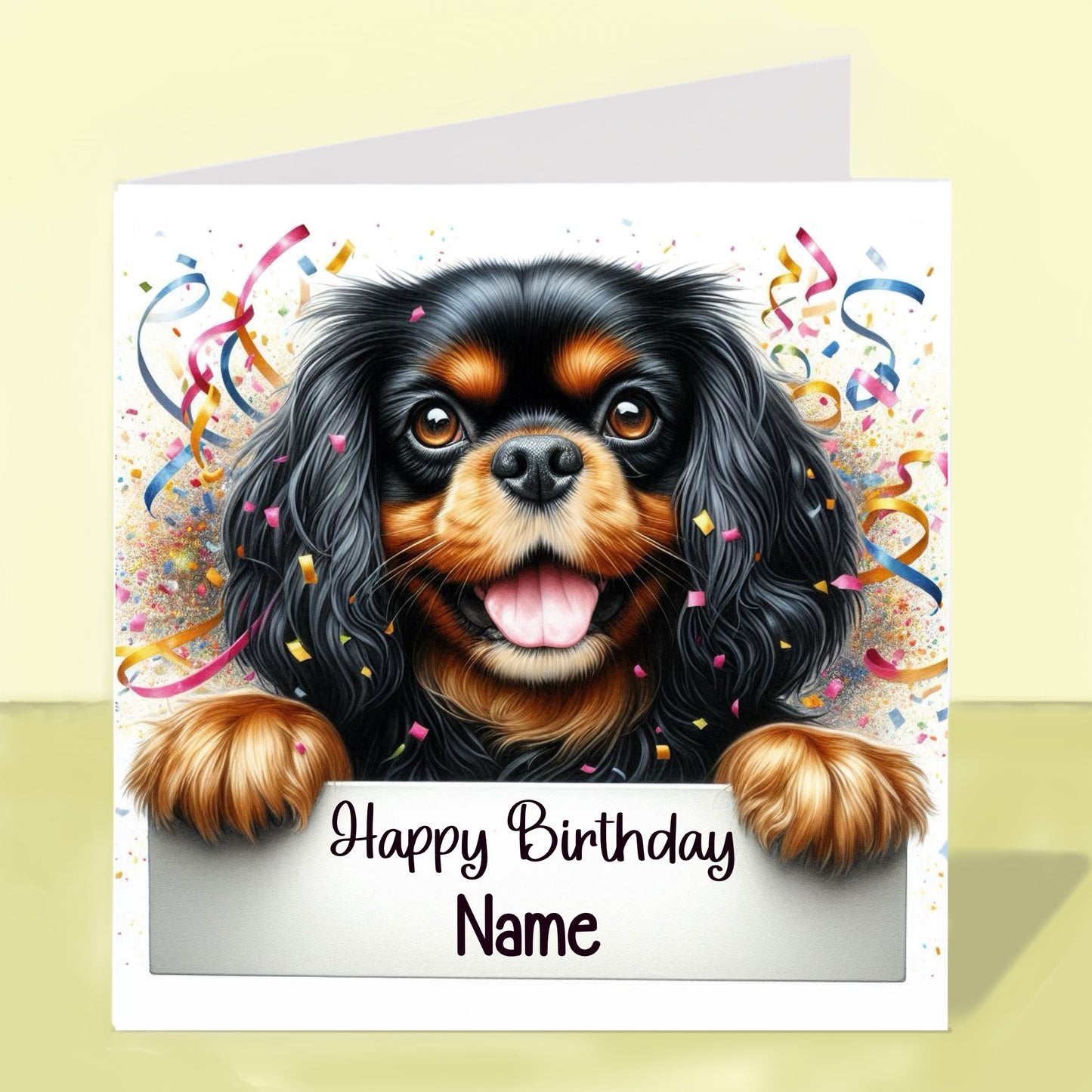 Cavalier King Charles Spaniel Birthday Card - Personalised