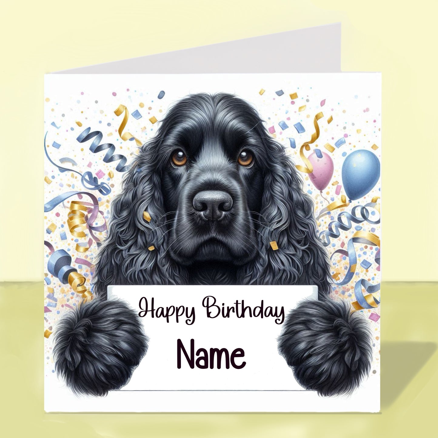 Cocker Spaniel Birthday Card - Personalised