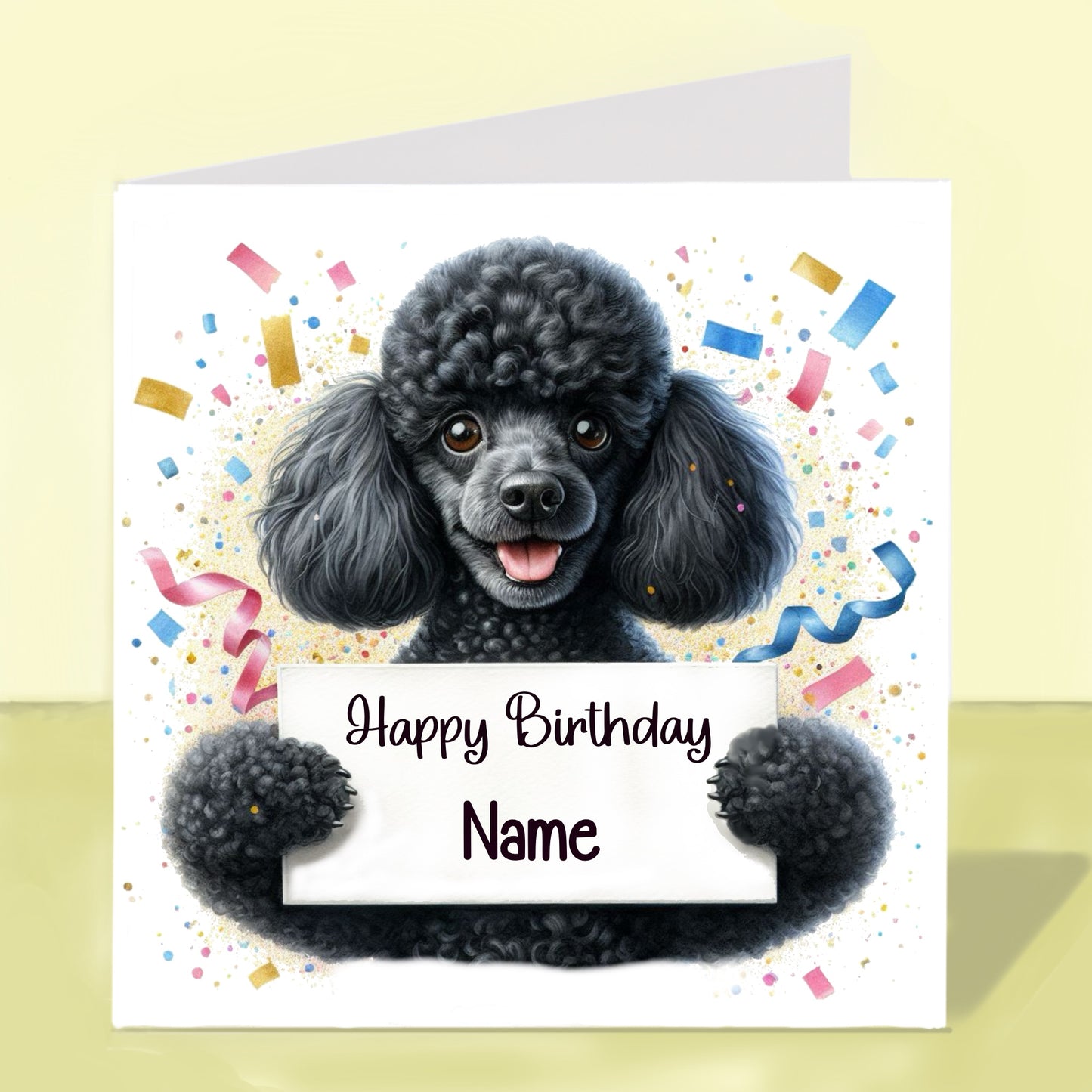 Miniature Poodle Birthday Card - Personalised